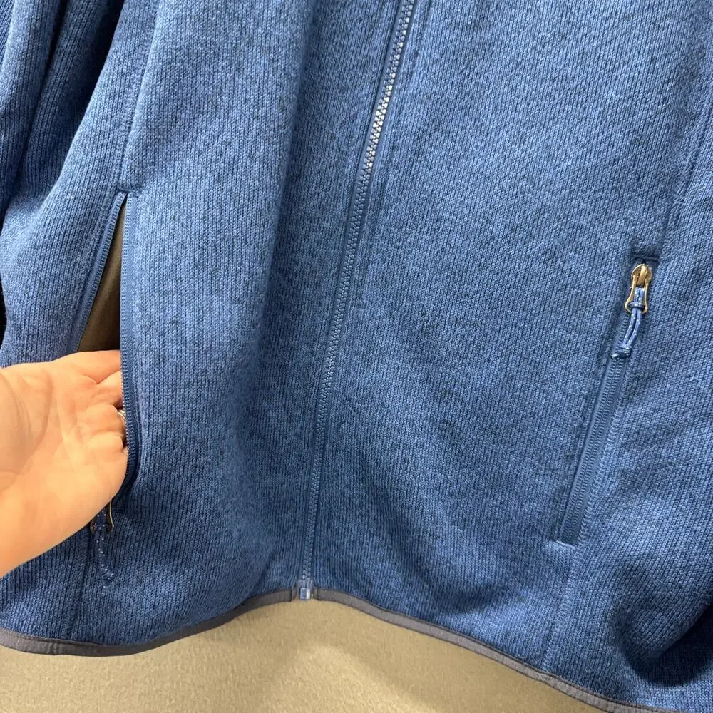 Eddie Bauer Jacket Mens Large‎ Blue Sweater Fleece 1/4 Snap Pullover Classic